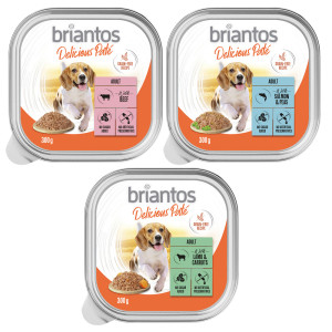 Briantos Delicious Paté, 27 x 300 g - Pakiet mieszany: ryba, jagnięcina, wołowina