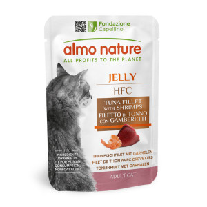Almo Nature HFC w galarecie, 6 x 55 g - Filet z tuńczyka z krewetkami