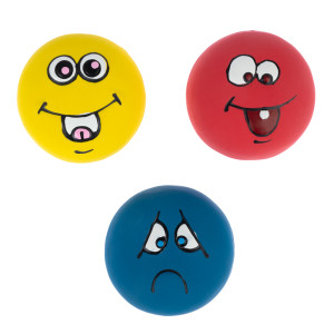 zooplus Basics lateksowe piłki Emoji dla psa - 3 szt. (Ø 5 cm każda)