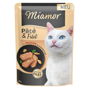Miamor Pâté & Filet, 10 x 85 g - Kurczak