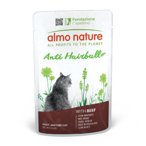 Megapakiet Almo Nature Holistic Anti Hairball, 24 x 70 g - Z wołowiną