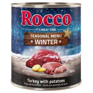 Edycja limitowana: Rocco Winter Menu, wołowina z indykiem i ziemniakami - 6 x 800 g