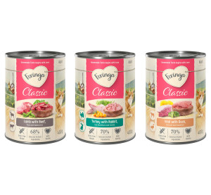 Feringa Classic Meat Menu, 6 x 400 g  - Pakiet mieszany 2 (Królik i indyk, kaczka i cielęcina, jagnięcina i wołowina)