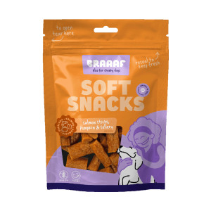 Braaaf Sticks, łosoś z dynią i selerem - 3 x 85 g