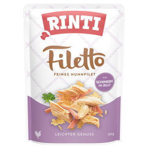 RINTI Filetto w galarecie, saszetki, 24 x 100 g - Kurczak z szynką