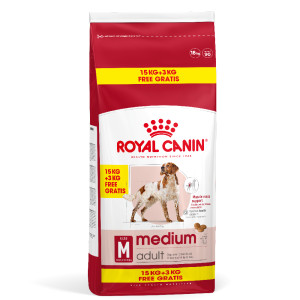 Royal Canin Medium Adult - 15 kg + 3 kg gratis!