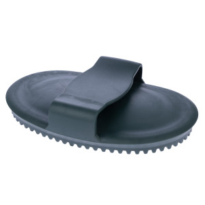 kooa gumowa szczotka dla konia - Rozmiar M (dł. x szer. x wys.): ok. 14,5 x 10 x 3 cm (ciemnozielona)
