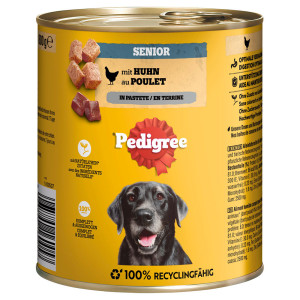 Pedigree Classic, 12 x 800 g - Senior kurczak w pasztecie