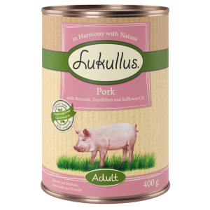 Lukullus Naturkost, bez zbóż, 6 x 400 g  - Wieprzowina