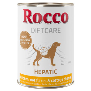 Rocco Diet Care Hepatic, kurczak z płatkami owsianymi i twarogiem  - 6 x 400 g