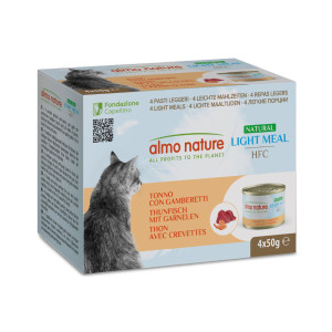 Korzystny pakiet Almo Nature HFC Natural Light, 16 x 50 g - Tuńczyk i krewetki