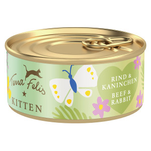 Terra Felis Kitten, 18 x 70 g - Wołowina i królik