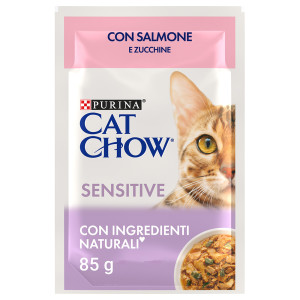 PURINA Cat Chow, 26 x 85 g - Sensitive, łosoś i cukinia