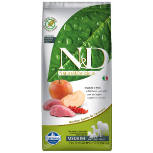 Farmina N&D Grain Free Medium Adult, dzik i jabłko - 12 kg