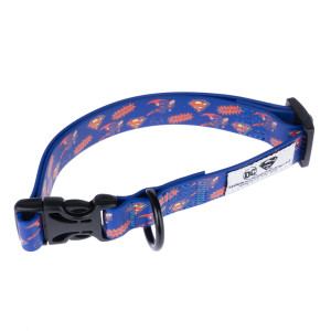 DC Superman obroża dla psa, niebieska - Rozmiar L: obw. szyi 35-56 cm, szer. 20 mm