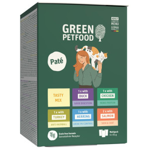 Green Petfood Adult Paté, 6 x 85 g - Tasty Mix (5 rodzajów)