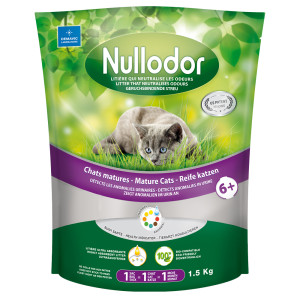 Nullodor Mature Cats silikatowy żwirek dla kotów - 3 x 1,5 kg