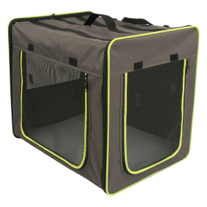zooplus Exclusive Stl. M: L 61 x B 46 x H 53,5 cm grå/grön First Class Basic hundbur/kattbur