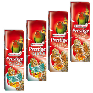 Mieszany pakiet Prestige Sticks dla papug dużych - 4 x 2 sztuki (560g)