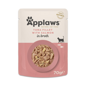 Megapakiet Applaws Cat Natural w bulionie, 48 x 70 g - Filet z tuńczyka z łososiem