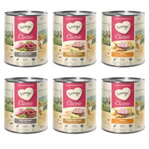 Pakiet mieszany Feringa Classic Meat Menü, 24 x 800 g  - Pakiet mieszany 1: Drób, Jagnięcina i królik, Kurczak i pstrąg