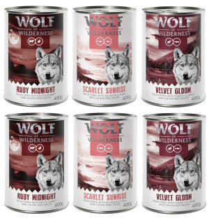 Wolf of Wilderness Monoprotein Adult, 6 x 400 g - Pakiet mieszany "Red Meat"