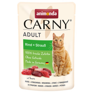 animonda Carny, 12 x 85 g - Wołowina i struś