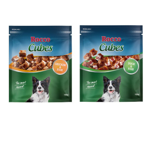Mieszany pakiet próbny Rocco Cubes - Kurczak i kaczka, 2 x 150 g