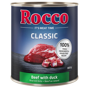 Megapakiet Rocco Classic, 24 x 800 g - Wołowina i kaczka