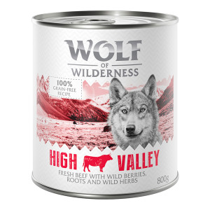 Wolf of Wilderness Monoprotein Adult, 6 x 800 g - High Valley, wołowina