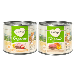 Korzystny pakiet Feringa Bio Menü Kitten, 12 x 200 g - Pakiet mieszany bio (kurczak i cielęcina)
