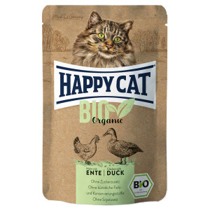 Happy Cat Bio w saszetkach, 6 x 85 g - Biokurczak i biokaczka