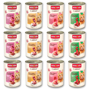 Korzystny pakiet animonda Carny Adult, 12 x 400 g - Pakiet mieszany Wołowina i Drób (4 smaki)