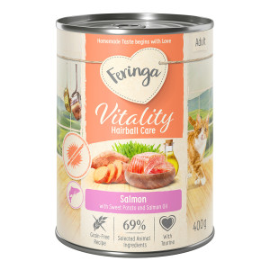 Feringa Vitality Hairball Care - Anti-hairball łosoś, 6 x 400 g