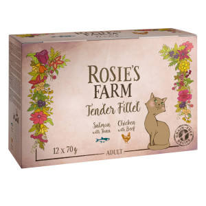 Rosie's Farm Tender Filet, 12 x 70 g - Pakiet mieszany (2 smaki)
