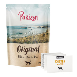 Purizon Cat Adult Sterilised, kurczak i ryba – Original Daily 65% NOWOŚĆ - 2 x 2 kg