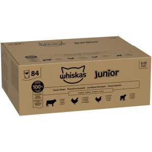 Megapakiet Whiskas Junior w saszetkach, 84 x 85 g - Wybór klasyczny  w sosie