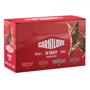 Korzystny pakiet Carnilove Cat w saszetkach, 24 x 85 g - Pakiet mieszany w sosie (4 smaki)