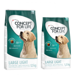 12 + 1,5 kg gratis! Concept for Life, karma sucha, 13,5 kg - Large Light
