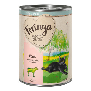 Korzystny pakiet Feringa Single Meat Menu, 12 x 410 g - Cielęcina z  brokułem i mniszkiem lekarskim