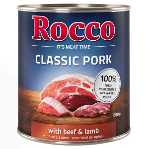 Korzystny pakiet Rocco Classic Pork, 12 x 800 g - Wołowina i jagnięcina