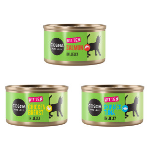 Mieszany pakiet próbny Cosma Original w galarecie - Pakiet mieszany, 6 x 85 g, Kitten
