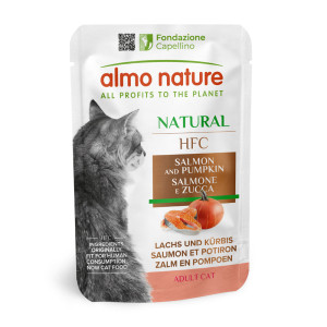 Almo Nature HFC Natural Pouch, 6 x 55 g - Łosoś i dynia