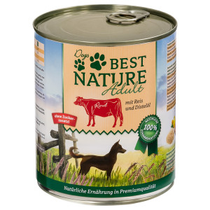 Korzystny pakiet Best Nature Dog Adult, 12 x 800 g - Wołowina, ryż i olej z krokosza barwierskiego