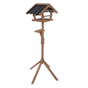 TIAKI domek dla ptaków ze stojakiem 2 w 1 - Dł. x szer. x wys.: 55 x 30 x 150 cm