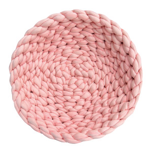 Aumüller pleciony kosz dla kota - Różowy: Ø 50 x wys. 15 cm