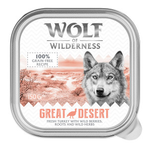 Wolf of Wilderness Monoprotein Adult, tacki 6 x 150 g  - Great Desert, indyk