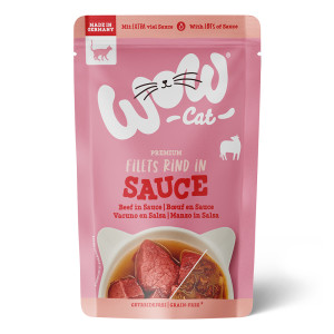 WOW Cat w sosie, 8 x 85 g - Wołowina