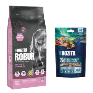 7,5 kg / 12 kg Bozita Robur + Bozita Meaty Bites, renifer i kaczka, 2 x 70 g gratis! - Adult Light, kurczak, 12 kg