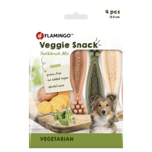 Flamingo Veggie zestaw szczoteczek do zębów - 160 g (4 szt., 12,5 cm)